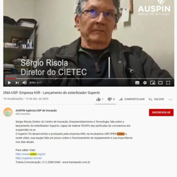 DNA-USP: Empresa KIIR – Lançamento do esterilizador SuperAr – Youtube