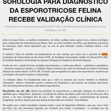 Sorologia para diagnóstico da esporotricose felina recebe validação clínica – Cães & Gatos
