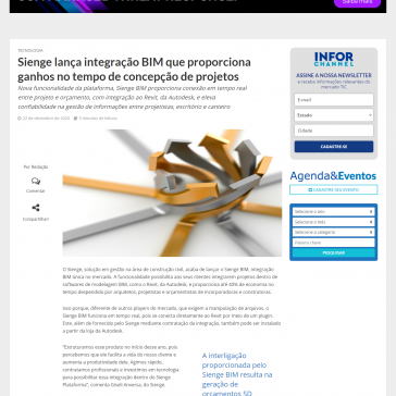 Sienge lança integração BIM que proporciona ganhos no tempo de concepção de projetos – Infor Channel