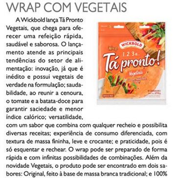 Wrap com vegetais – Aditivos & Ingredientes