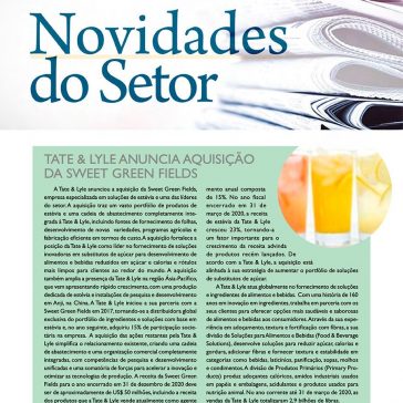Tate & Lyle anuncia aquisição da Sweet Green Fields – Aditivos & Ingredientes