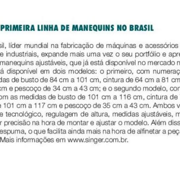 Singer lança primeira linha de manequins no Brasil – Costura Perfeita