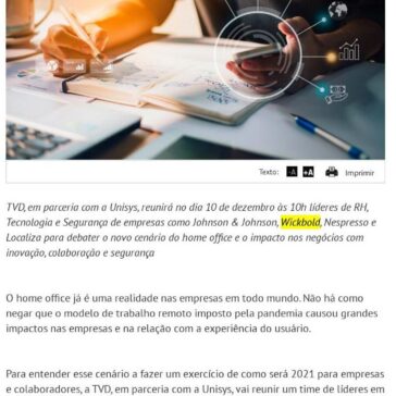 O futuro dos ambientes híbridos de trabalho e experiência do usuário – Decision Report (On-line)