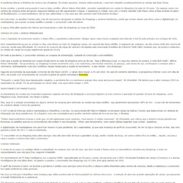 3 fatores que impactaram o varejo de shoppings em 2020 – Diário do Comércio Online