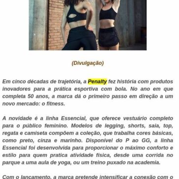 Penalty Estreia No Mercado Fitness Com Coleção Para O Público Feminino – Blog Quero Notícia