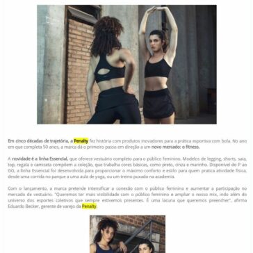 Penalty estreia no mercado fitness com coleção para o público feminino – Moda e Imagem