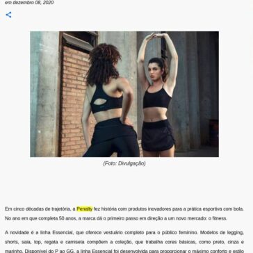 Penalty estreia no mercado fitness com coleção para o público feminino – Blog do Esporte