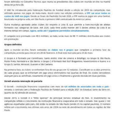Paulistão Sicredi 2021 terá VAR em todos os jogos; veja os grupos – Portal de Franca