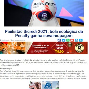 Paulistão Sicredi 2021: bola ecológica da Penalty ganha nova roupagem – Wsports