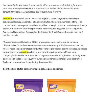 Wickbold amplia portfólio Sem Glúten com entrada em diferentes categorias – De Repente 50