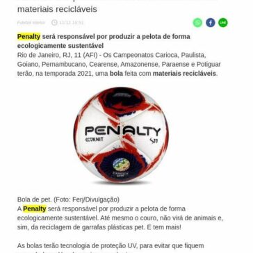 Bolas de Campeonatos Estaduais serão feitas com materiais recicláveis – Central de Notícias