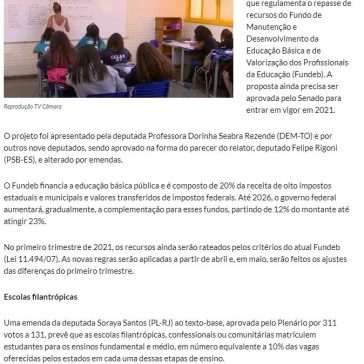 Câmara aprova repasses dos recursos do Fundeb para escolas comunitárias, confessionais e filantrópicas – Jornal O São Paulo