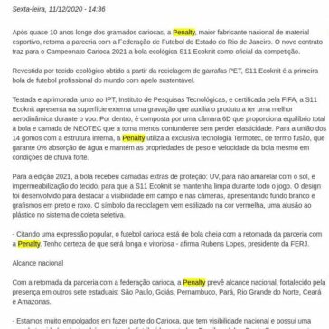 FFERJ apresenta bola do Campeonato Estadual 2021 – NETVASCO