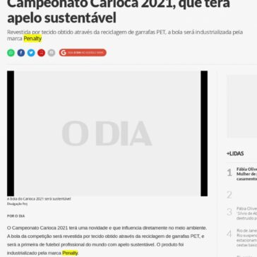 Ferj divulga imagem da bola do Campeonato Carioca 2021, que terá apelo sustentável – O Dia (On-line)