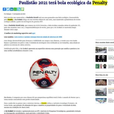 Paulistão 2021 terá bola ecológica da Penalty – Promoview