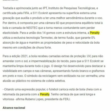 Vídeo: Ferj apresenta bola do Campeonato Carioca 2021 – Supervasco