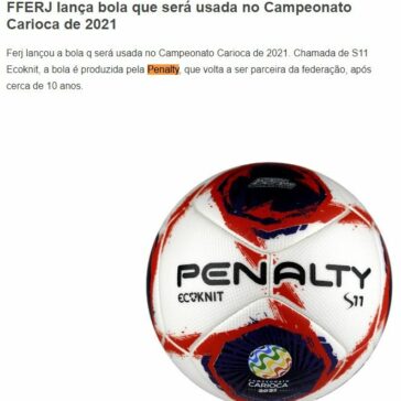 FFERJ lança bola que será usada no Campeonato Carioca de 2021 – VASCO MINHA VIDA