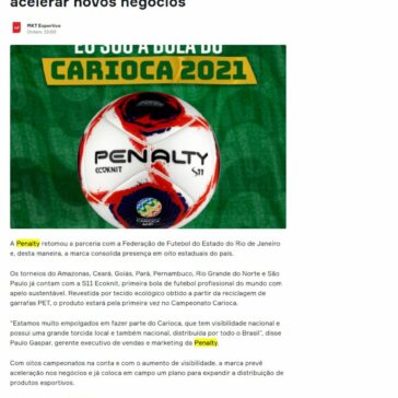 Penalty fecha com oito estaduais para 2021 e busca acelerar novos negócios – Onefootball