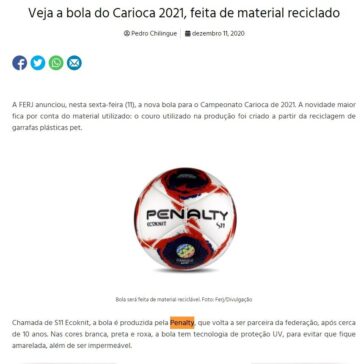Veja a bola do Carioca 2021, feita de material – Plantão em Foco