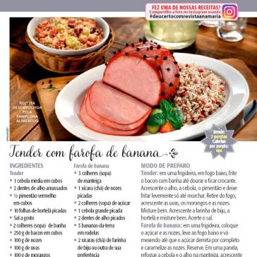 Tender com farofa de banana – Ana Maria Receitas