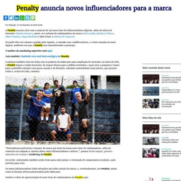 Penalty anuncia novos influenciadores para a marca – Promoview