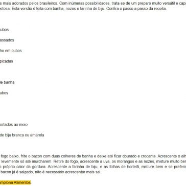 Paixão nacional: aprenda a receita da deliciosa farofa de bacon com frutas – Metropoles