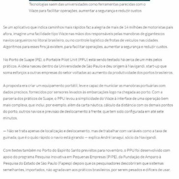 Aplicativos ajudam a manobrar navios em portos e na logística de frotas nas cidades – SOPESP