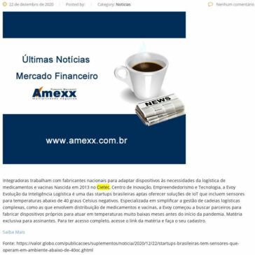Startups brasileiras têm sensores que operam em ambiente abaixo de -40ºC – Amexx Fomento Mercantil