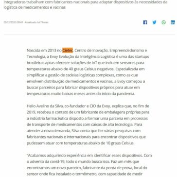 Startups brasileiras têm sensores que operam em ambiente abaixo de -40°C – Valor Econômico (On-line)