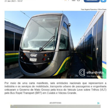 Entidades nacionais de engenharia criticam troca do VLT e defendem conclusão do modal – Olhar Direto