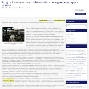 Artigo – Investimento em infraestrutura pode gerar empregos e riqueza – ABIFER