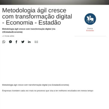 Metodologia ágil cresce com transformação digital – Economia – Estadão –  Head Topics