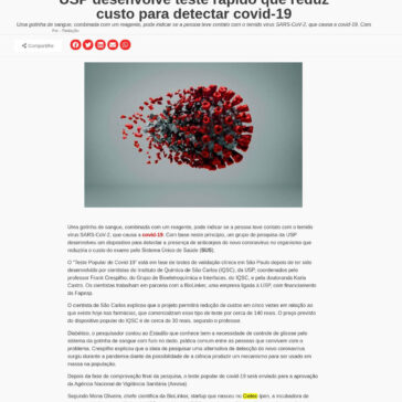 USP desenvolve teste rápido que reduz custo para detectar covid-19 – Portal ECONOMIABR Brasil