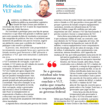 Plebiscito não. VLT sim! – A Gazeta (Impresso)