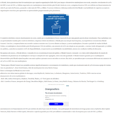 GMV da Mirakl atinge crescimento anual recorde de 110%, com mais de US$ 3,1 bilhões negociados em marketplaces desenvolvidos pela empresa – Metrópoles