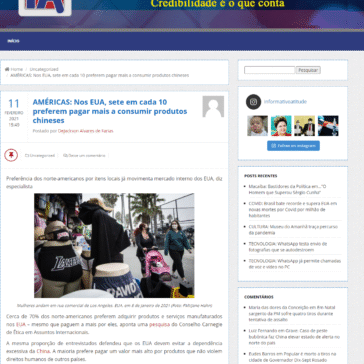 AMÉRICAS: Nos EUA, sete em cada 10 preferem pagar mais a consumir produtos chineses – Informativo Atitude