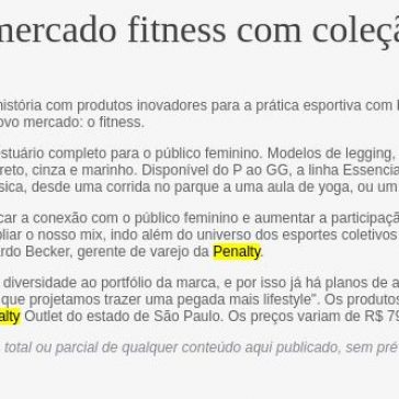 Penalty estreia no mercado fitness com coleção para o público feminino – Textilia