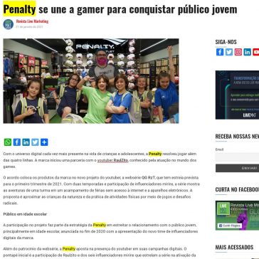 Penalty se une a gamer para conquistar público jovem – Revista Live Marketing