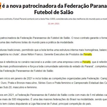 Penalty é a nova patrocinadora da Federação Paranaense de Futebol de Salão – MKT Esportivo