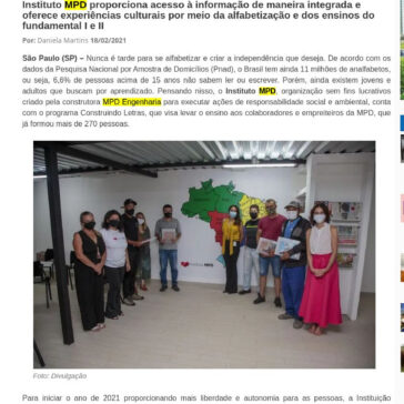 Construindo Letras: Projeto de alfabetização beneficia colaboradores de canteiros de obras – Campo Grande Notícias