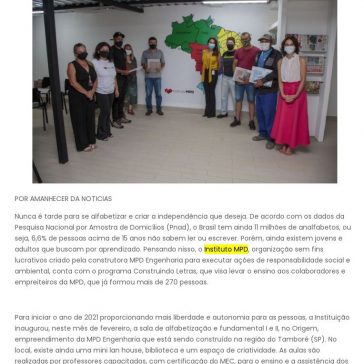 Construindo Letras: Projeto de alfabetização beneficia colaboradores de canteiros de obras – Amanhecer