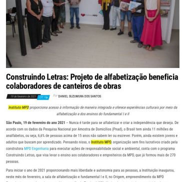 Construindo Letras: Projeto de alfabetização beneficia colaboradores de canteiros de obras – Jornal Dia Dia