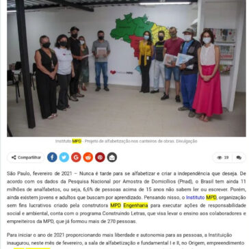 Construindo Letras: Projeto de alfabetização beneficia colaboradores de canteiros de obras – Jornal da Construção Civil