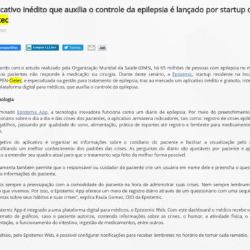 Aplicativo inédito que auxilia o controle da epilepsia é lançado por startup do Cietec  – PPTA Soluções e Tecnologia