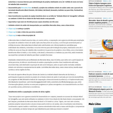 Mercedes-Benz do Brasil e governo alemão ampliam projeto de saúde – EAE Máquinas