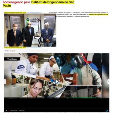 Secretário Estadual João Octaviano é homenageado pelo Instituto de Engenharia de São Paulo – ABC do ABC