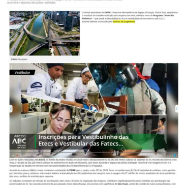 Novo Rio Pinheiros: diretor-presidente da EMAE apresenta resultados de limpeza do rio – ABC do ABC