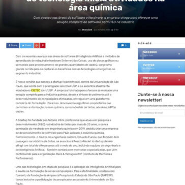 ReactorModel – Startup brasileira de tecnologia inicia atividades na área química – Portal RBN