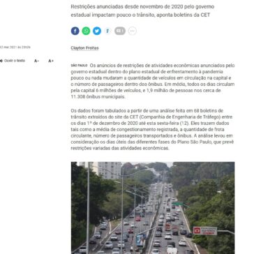 Mudanças de fases do Plano SP não alteram volume de carros nas ruas e de passageiros nos ônibus – Agora São Paulo