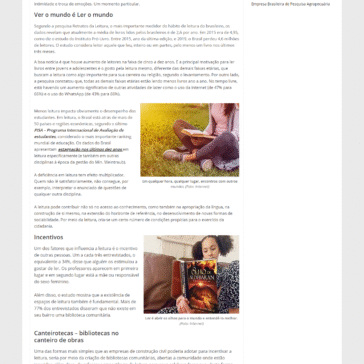 Propondo Espaços de Incentivo à Leitura – A Escola Legal